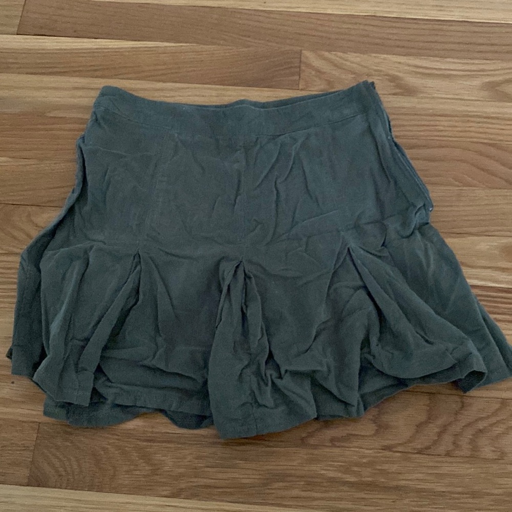 Green mini skirt